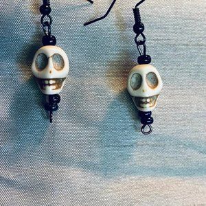 Hand made 3-d skull earrings